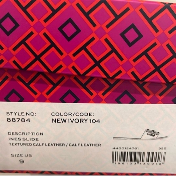 Tory Burch Ines Leather Slide Ivory s9 - Picture 6 of 8